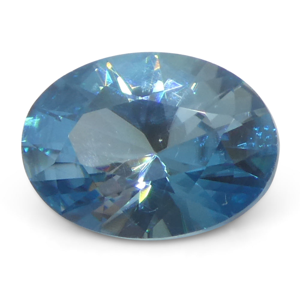 2.15ct Natural Earth Mined Oval Master Brilliant Cut Blue Zircon from Cambodia - Skyjems Wholesale Gemstones
