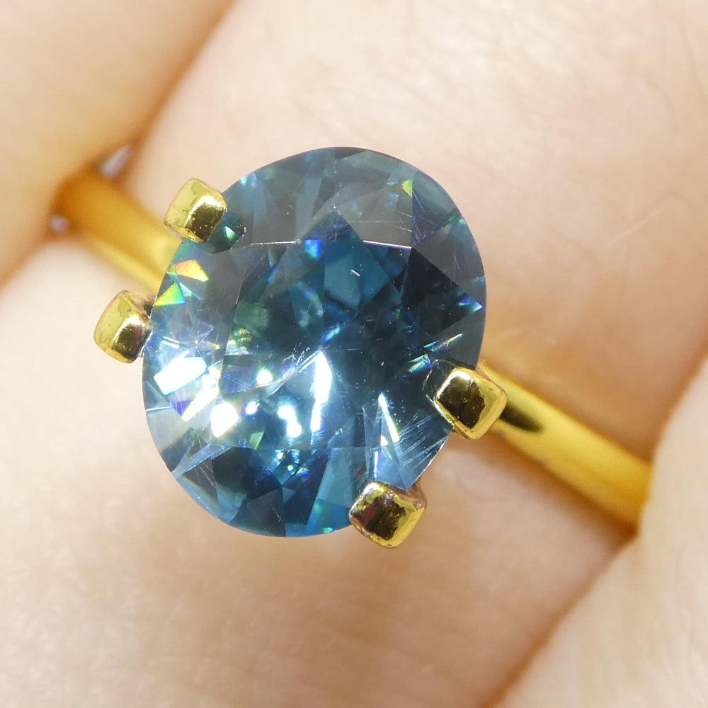 2.31ct Natural Earth Mined Oval Master Brilliant Cut Blue Zircon from Cambodia - Skyjems Wholesale Gemstones