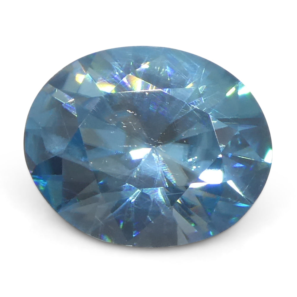 2.31ct Natural Earth Mined Oval Master Brilliant Cut Blue Zircon from Cambodia - Skyjems Wholesale Gemstones