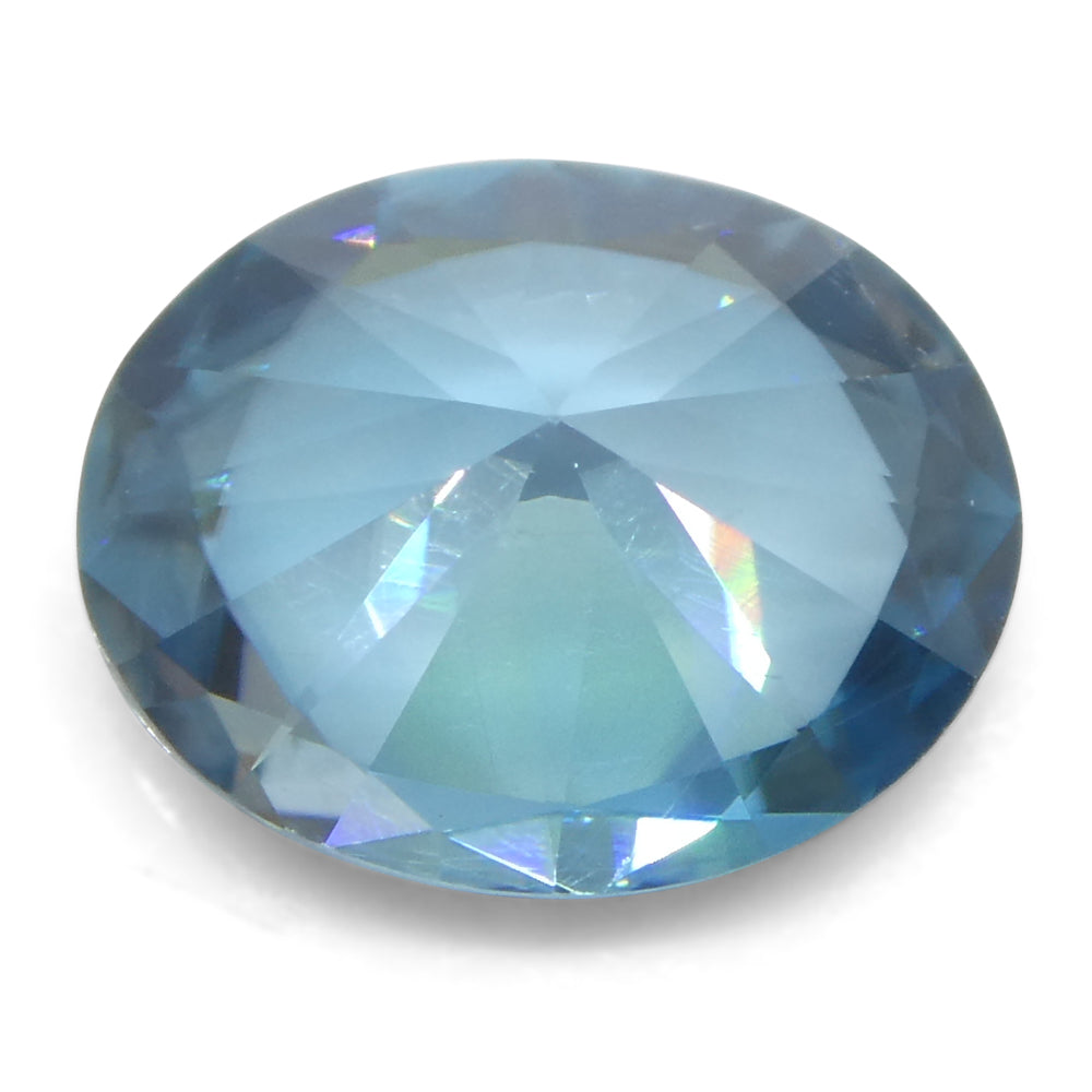 2.31ct Natural Earth Mined Oval Master Brilliant Cut Blue Zircon from Cambodia - Skyjems Wholesale Gemstones
