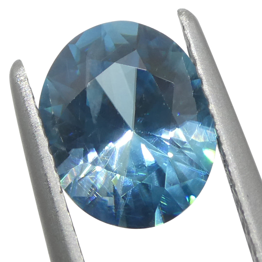 2.31ct Natural Earth Mined Oval Master Brilliant Cut Blue Zircon from Cambodia - Skyjems Wholesale Gemstones