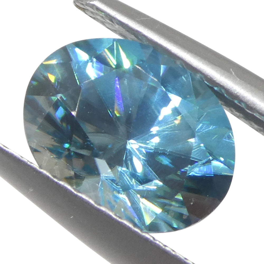 2.21ct Natural Earth Mined Oval Master Brilliant Cut Blue Zircon from Cambodia - Skyjems Wholesale Gemstones