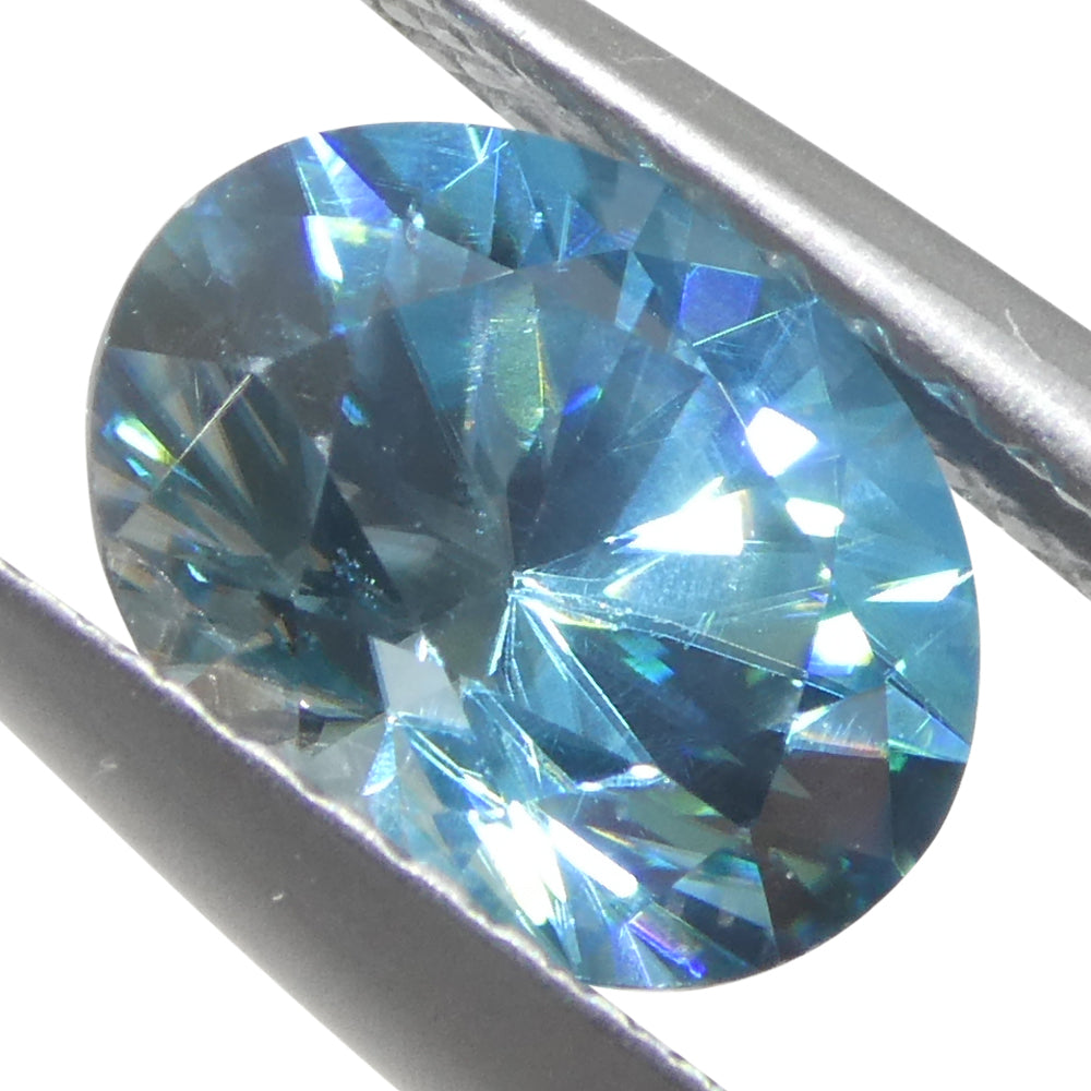 2.21ct Natural Earth Mined Oval Master Brilliant Cut Blue Zircon from Cambodia - Skyjems Wholesale Gemstones