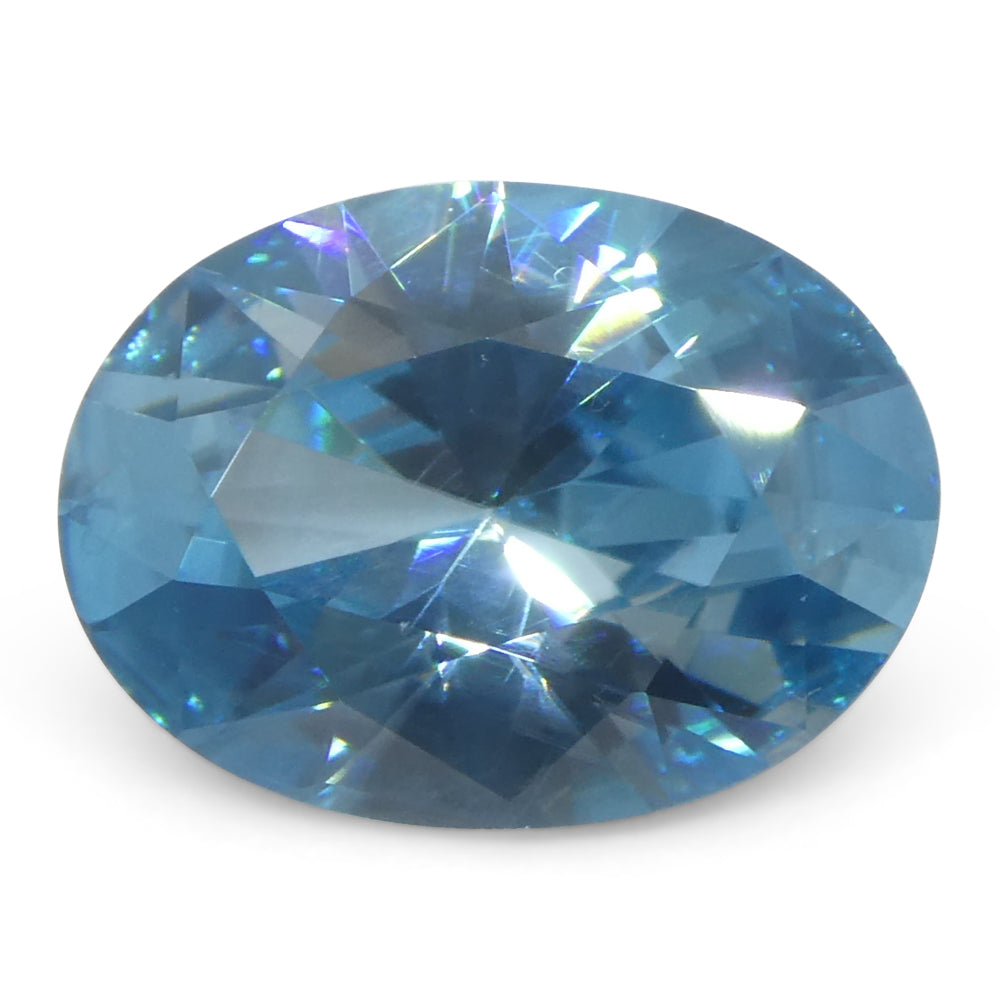 3.25ct Natural Earth Mined Oval Master Brilliant Cut Blue Zircon from Cambodia - Skyjems Wholesale Gemstones