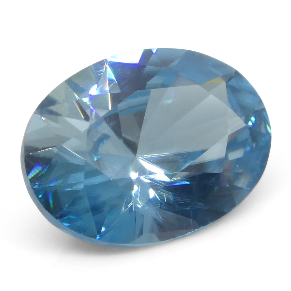 3.25ct Natural Earth Mined Oval Master Brilliant Cut Blue Zircon from Cambodia - Skyjems Wholesale Gemstones