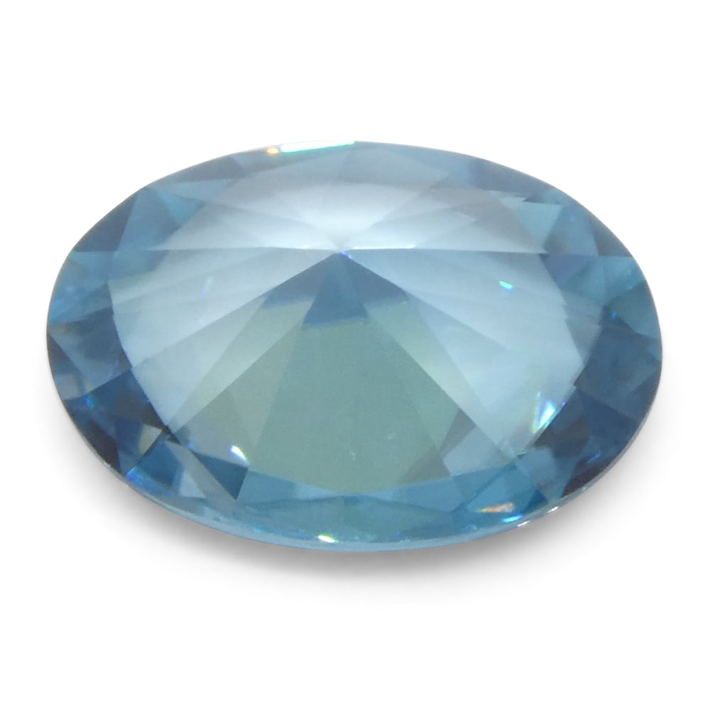 3.25ct Natural Earth Mined Oval Master Brilliant Cut Blue Zircon from Cambodia - Skyjems Wholesale Gemstones