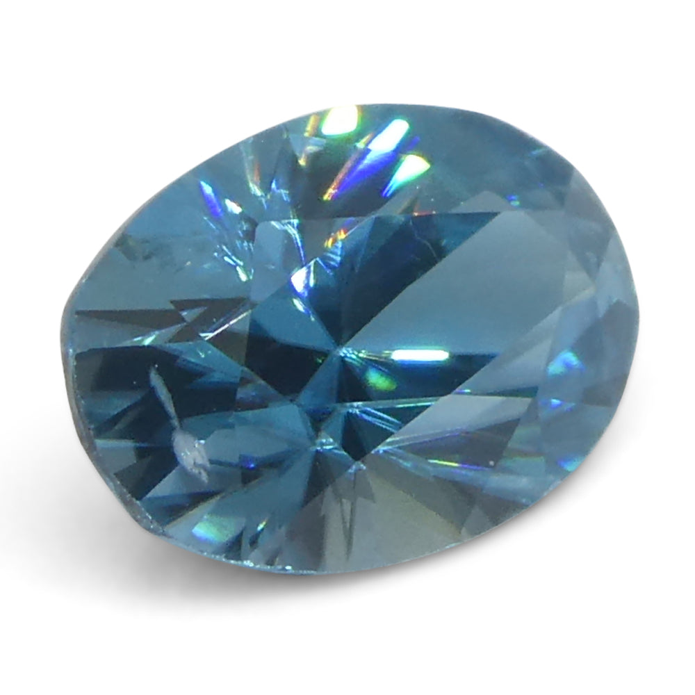 2.16ct Natural Earth Mined Oval Master Brilliant Cut Blue Zircon from Cambodia - Skyjems Wholesale Gemstones