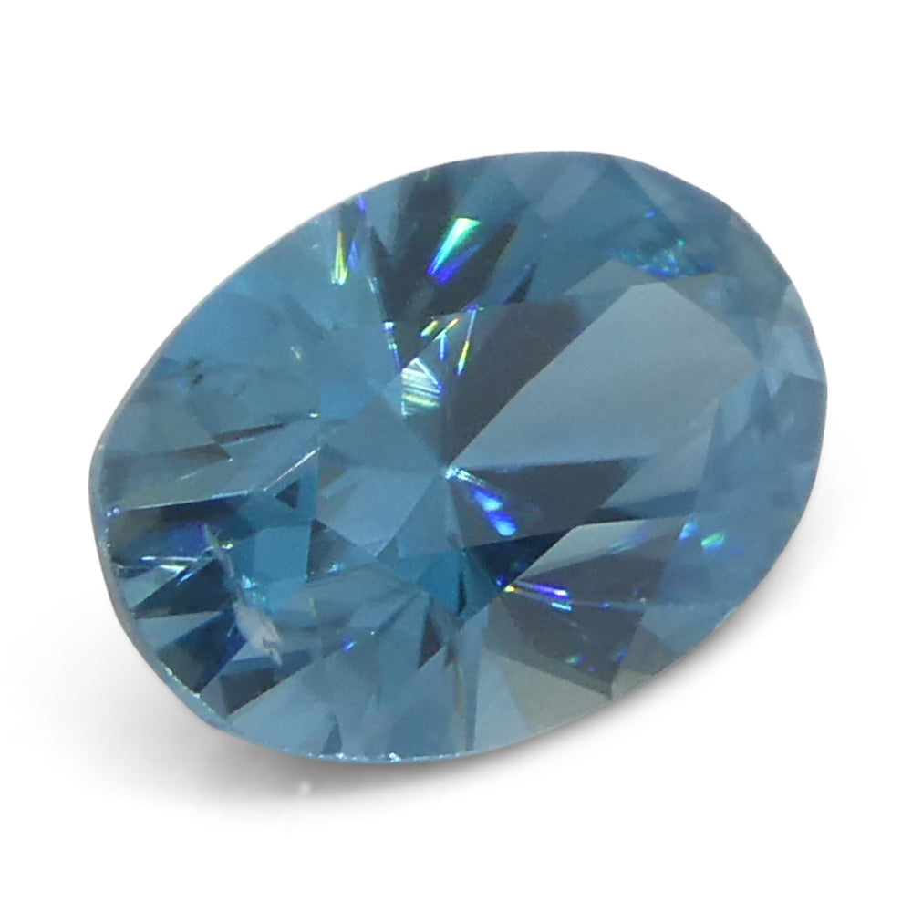 2.16ct Natural Earth Mined Oval Master Brilliant Cut Blue Zircon from Cambodia - Skyjems Wholesale Gemstones