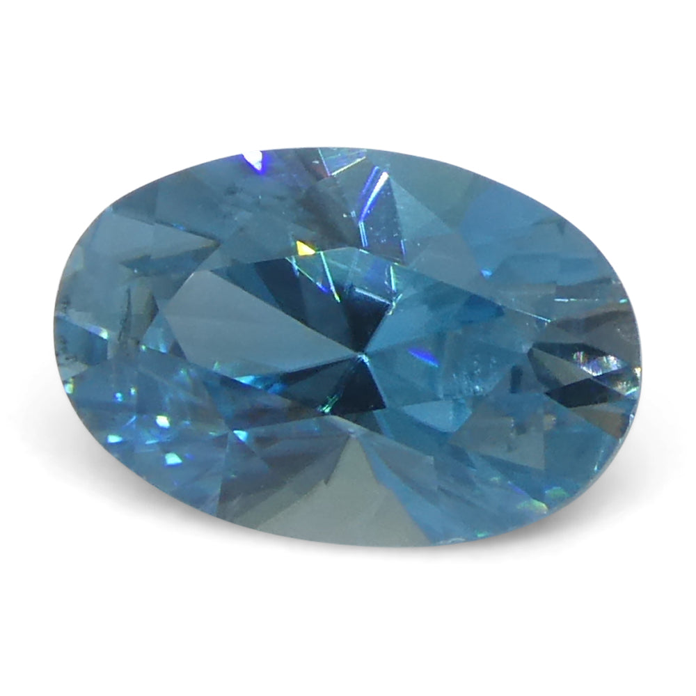 2.16ct Natural Earth Mined Oval Master Brilliant Cut Blue Zircon from Cambodia - Skyjems Wholesale Gemstones