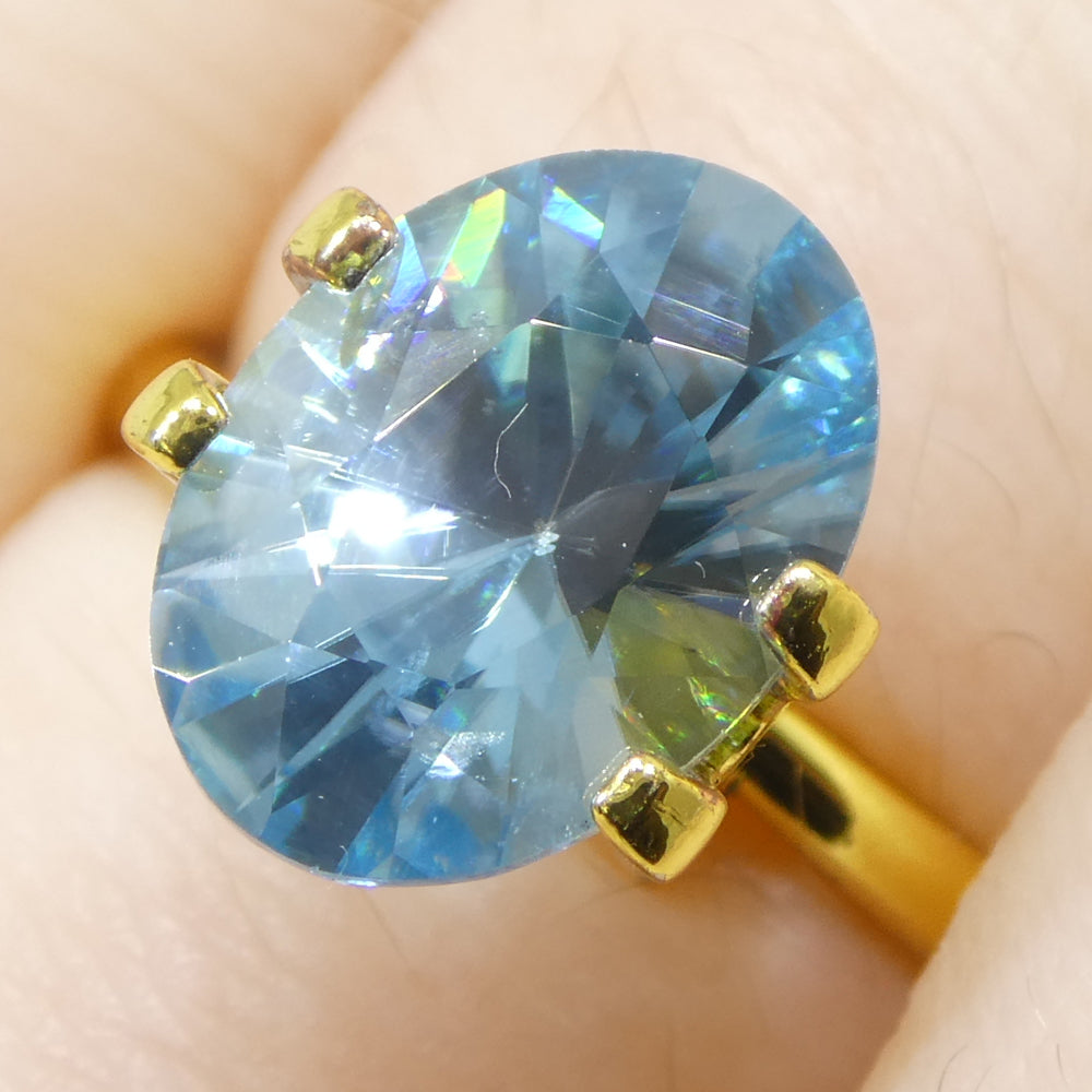 3.15ct Oval Blue Zircon from Cambodia