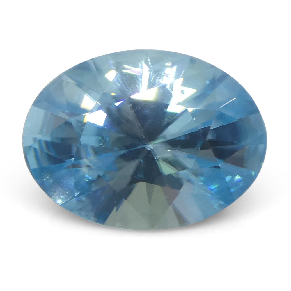 3.15ct Natural Earth Mined Oval Master Brilliant Cut Blue Zircon from Cambodia - Skyjems Wholesale Gemstones