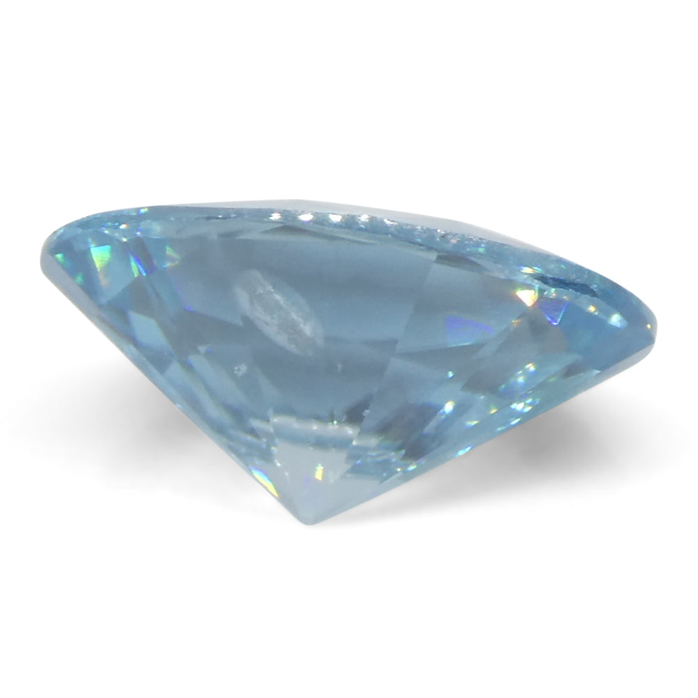 3.15ct Natural Earth Mined Oval Master Brilliant Cut Blue Zircon from Cambodia - Skyjems Wholesale Gemstones