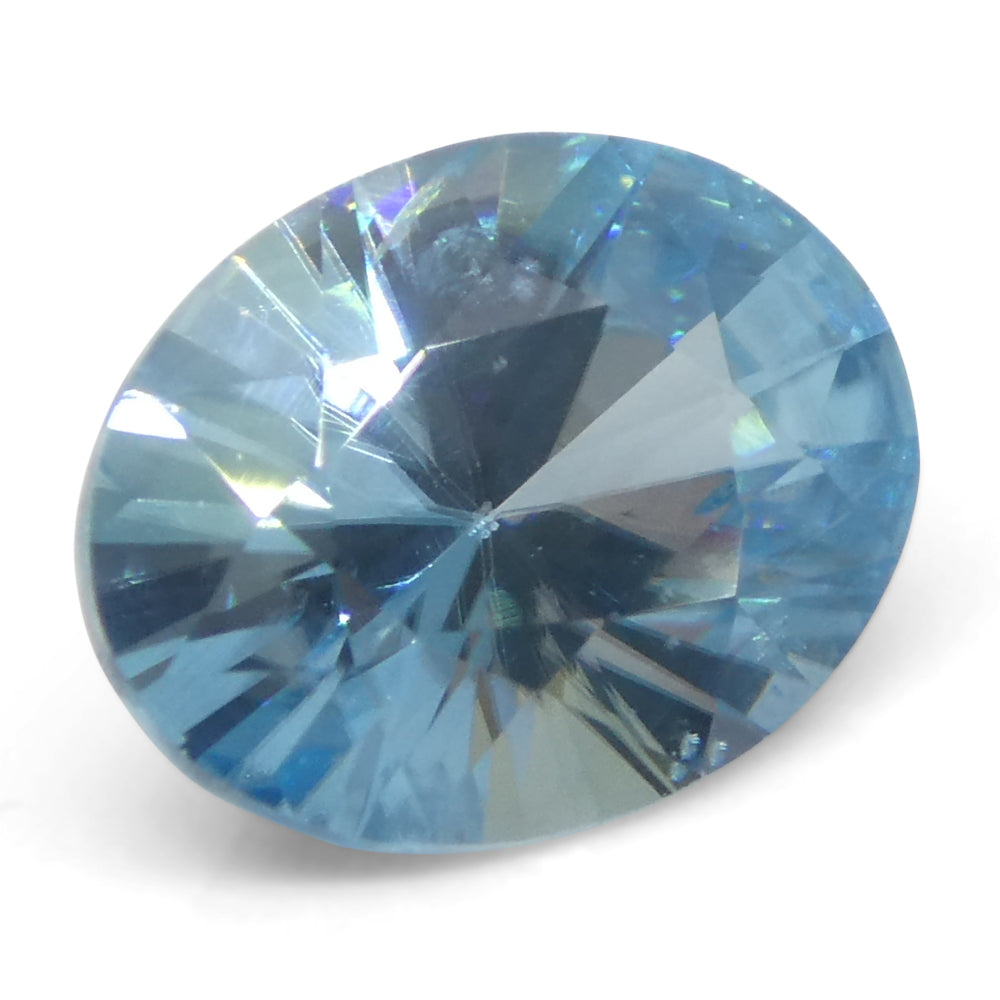 3.15ct Natural Earth Mined Oval Master Brilliant Cut Blue Zircon from Cambodia - Skyjems Wholesale Gemstones