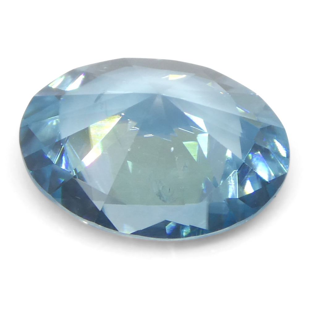 3.15ct Natural Earth Mined Oval Master Brilliant Cut Blue Zircon from Cambodia - Skyjems Wholesale Gemstones