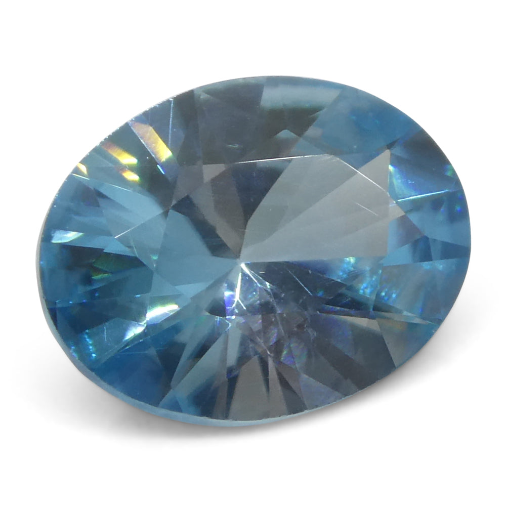 3.16ct Natural Earth Mined Oval Master Brilliant Cut Blue Zircon from Cambodia - Skyjems Wholesale Gemstones