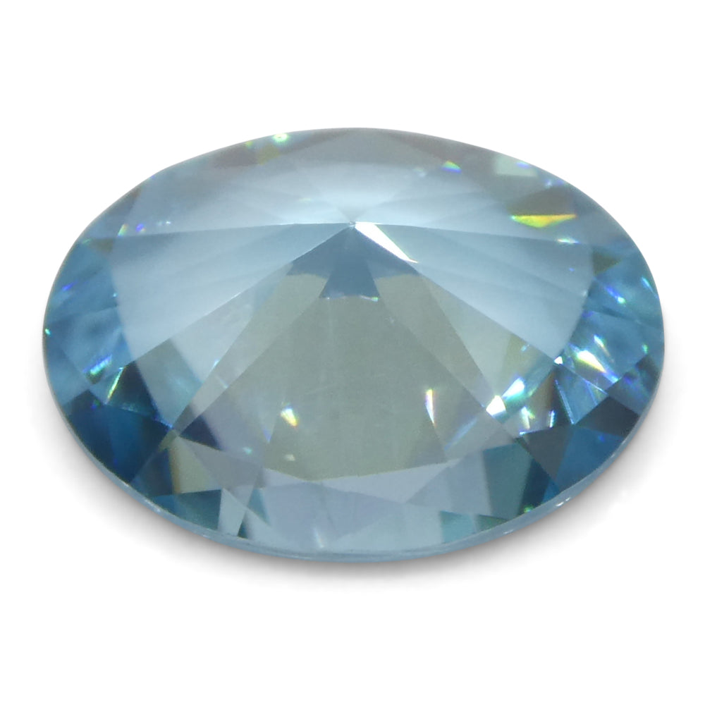 3.16ct Natural Earth Mined Oval Master Brilliant Cut Blue Zircon from Cambodia - Skyjems Wholesale Gemstones