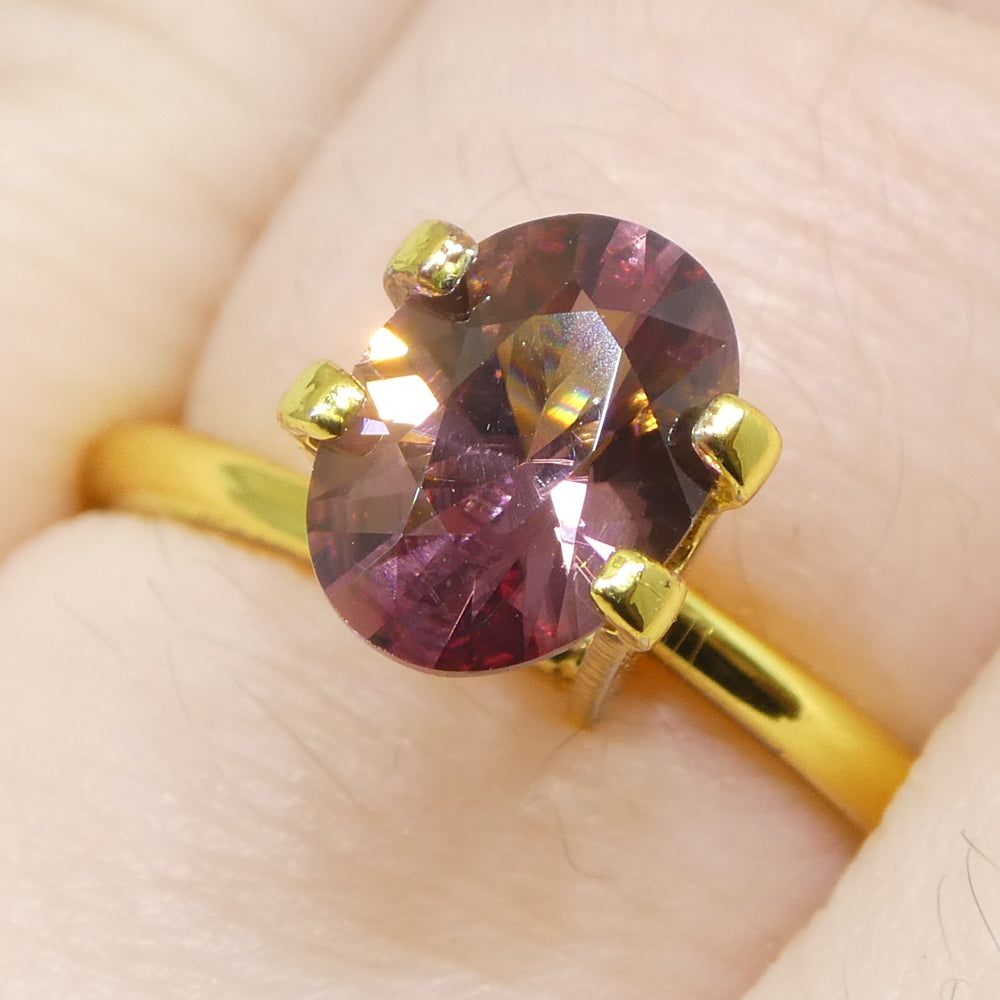 1.58ct Natural Earth Mined Oval Master Brilliant Cut Pink Zircon from Sri Lanka - Skyjems Wholesale Gemstones