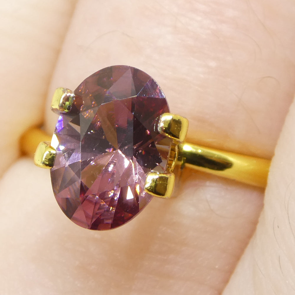 1.67ct Natural Earth Mined Oval Master Brilliant Cut Pink Zircon from Sri Lanka - Skyjems Wholesale Gemstones