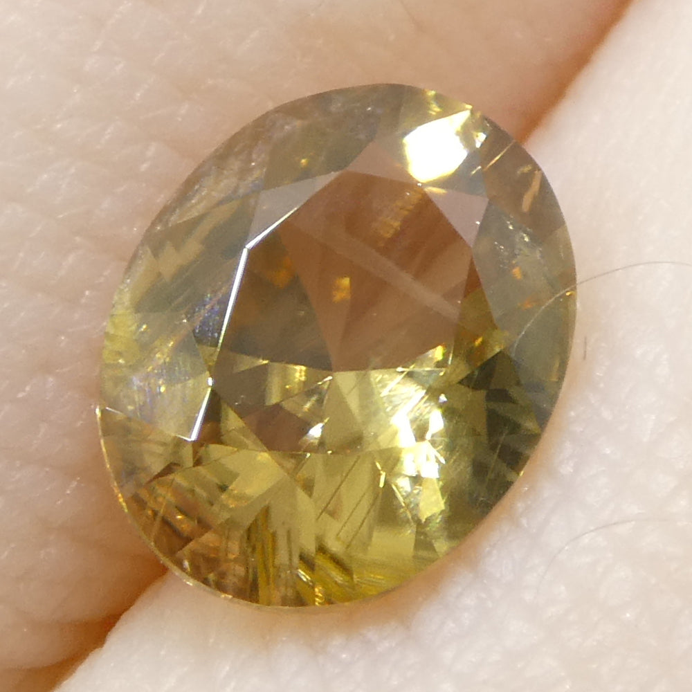 1.52ct Natural Earth Mined Oval Master Brilliant Cut Orange-Yellow Zircon from Sri Lanka - Skyjems Wholesale Gemstones