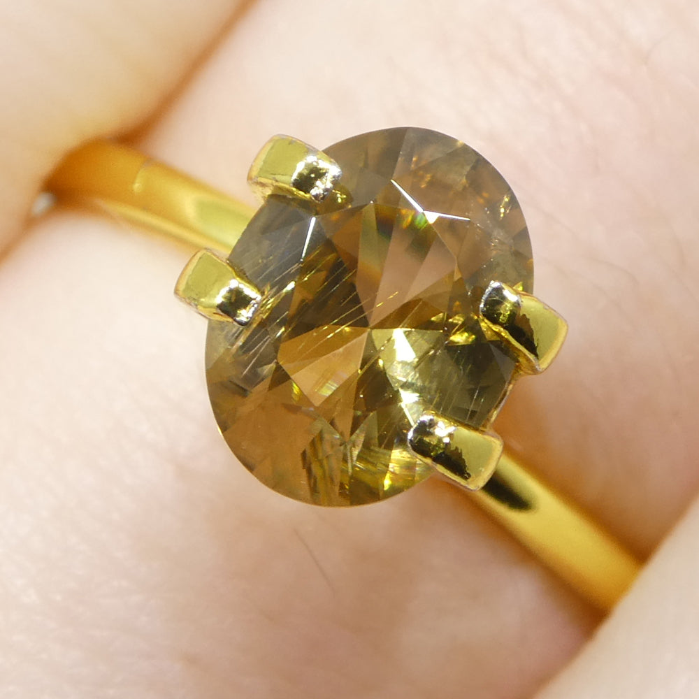 1.52ct Natural Earth Mined Oval Master Brilliant Cut Orange-Yellow Zircon from Sri Lanka - Skyjems Wholesale Gemstones