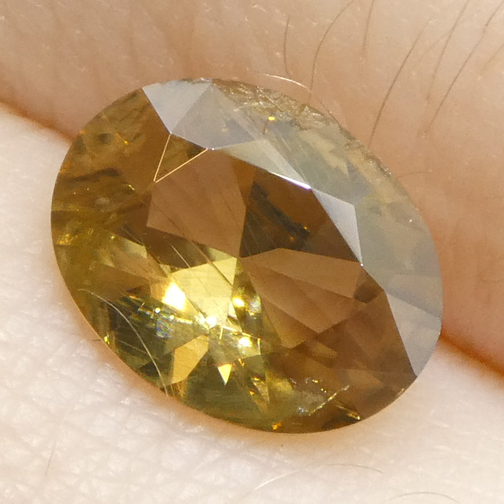 1.52ct Natural Earth Mined Oval Master Brilliant Cut Orange-Yellow Zircon from Sri Lanka - Skyjems Wholesale Gemstones