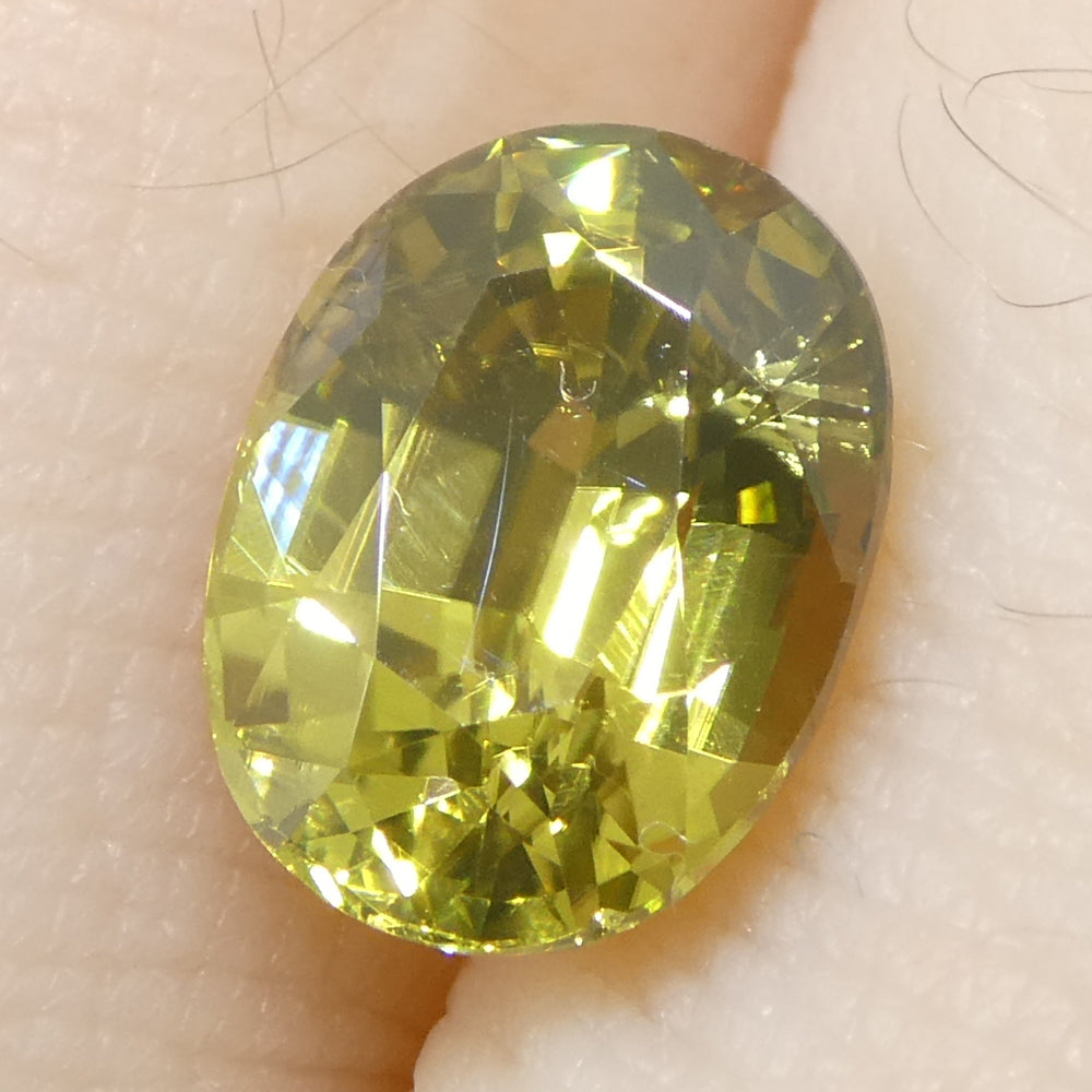 2.49ct Natural Earth Mined Oval Master Brilliant Cut Greenish Yellow Zircon from Sri Lanka - Skyjems Wholesale Gemstones