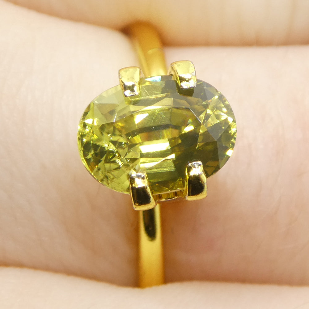 2.49ct Natural Earth Mined Oval Master Brilliant Cut Greenish Yellow Zircon from Sri Lanka - Skyjems Wholesale Gemstones