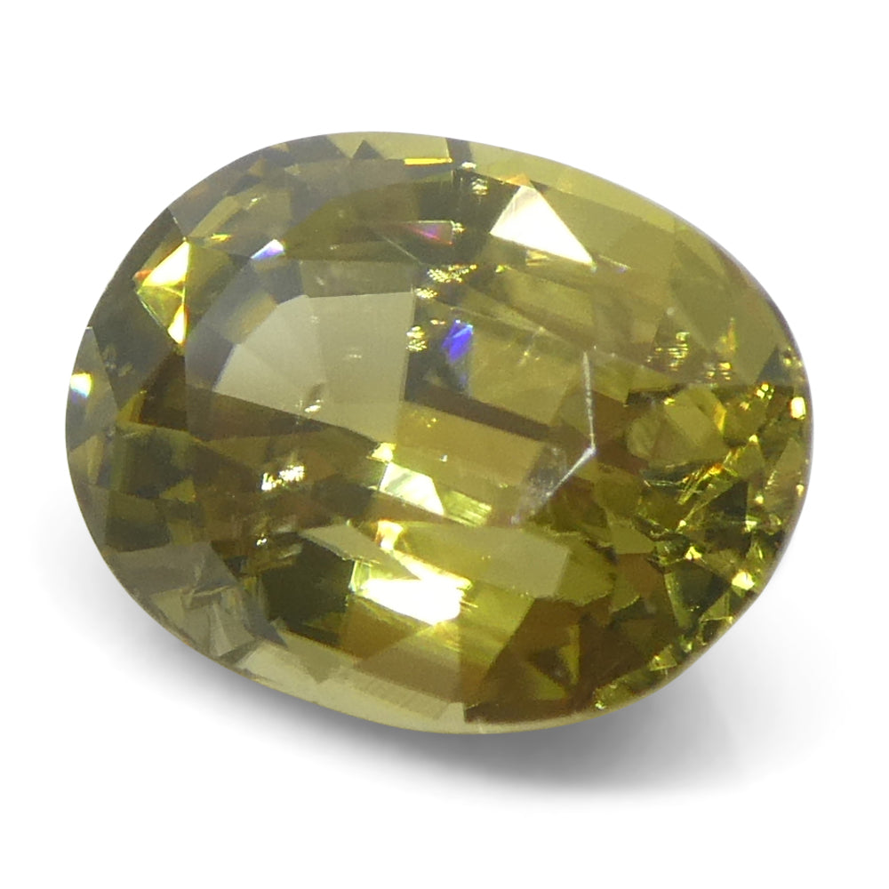 2.49ct Natural Earth Mined Oval Master Brilliant Cut Greenish Yellow Zircon from Sri Lanka - Skyjems Wholesale Gemstones