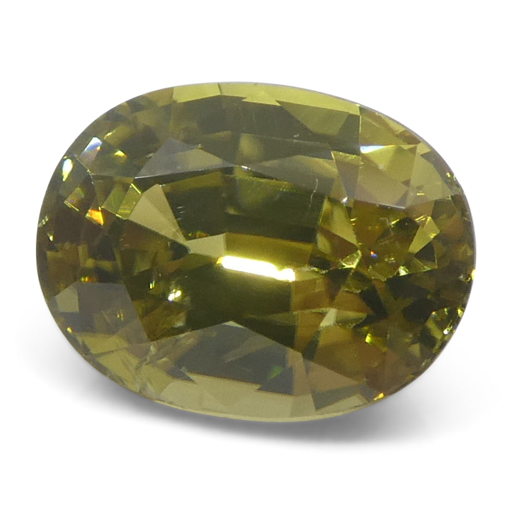 2.49ct Natural Earth Mined Oval Master Brilliant Cut Greenish Yellow Zircon from Sri Lanka - Skyjems Wholesale Gemstones