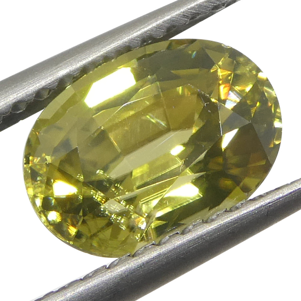 2.49ct Natural Earth Mined Oval Master Brilliant Cut Greenish Yellow Zircon from Sri Lanka - Skyjems Wholesale Gemstones