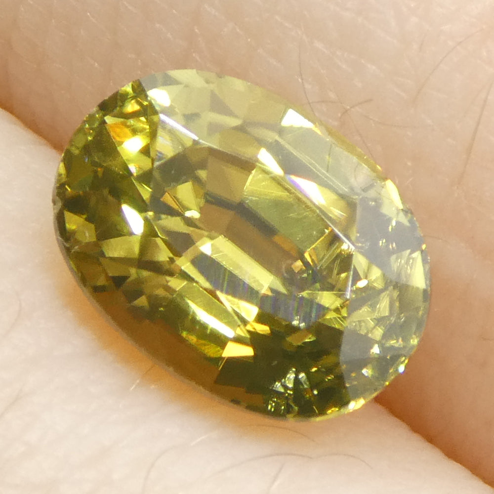 2.49ct Natural Earth Mined Oval Master Brilliant Cut Greenish Yellow Zircon from Sri Lanka - Skyjems Wholesale Gemstones