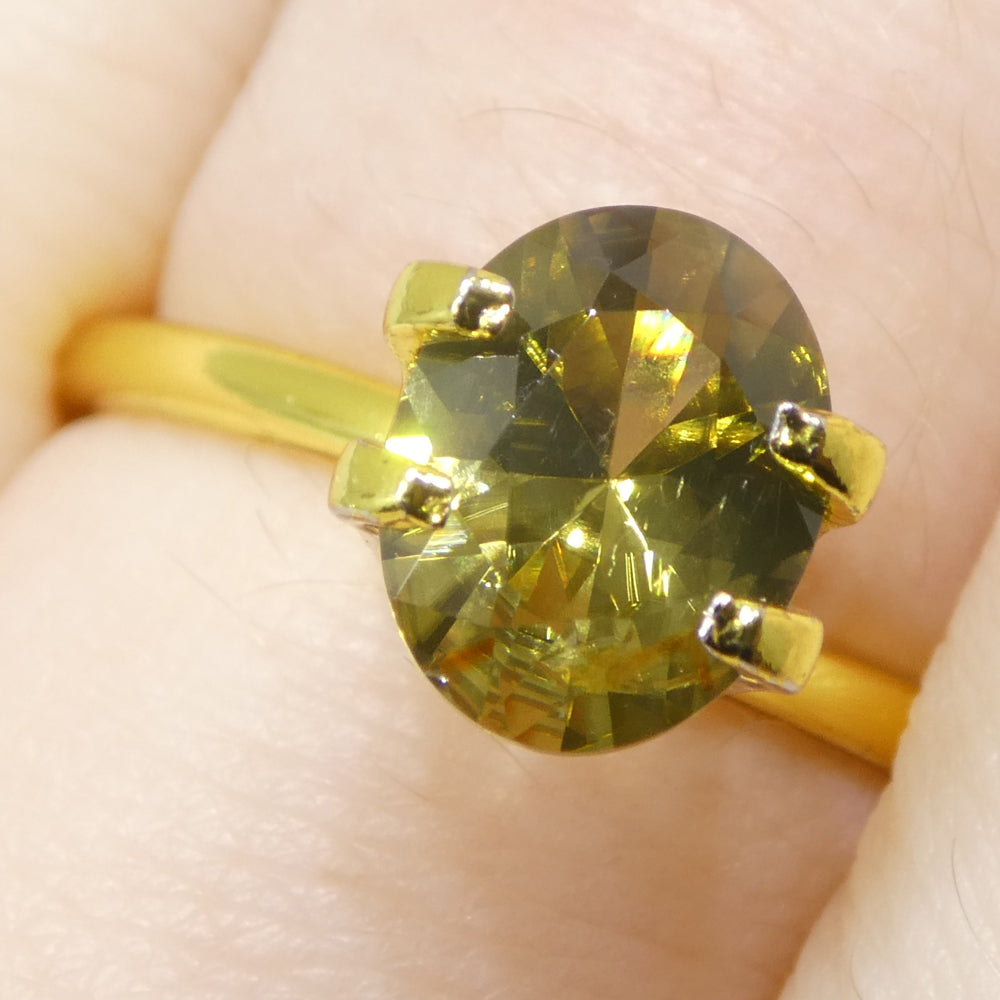 1.84ct Natural Earth Mined Oval Master Brilliant Cut Yellow Zircon from Sri Lanka - Skyjems Wholesale Gemstones