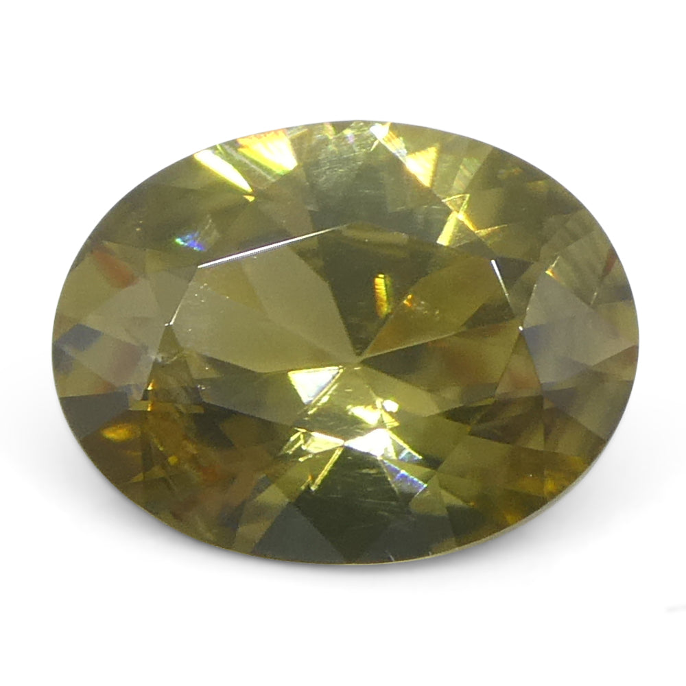 1.84ct Natural Earth Mined Oval Master Brilliant Cut Yellow Zircon from Sri Lanka - Skyjems Wholesale Gemstones