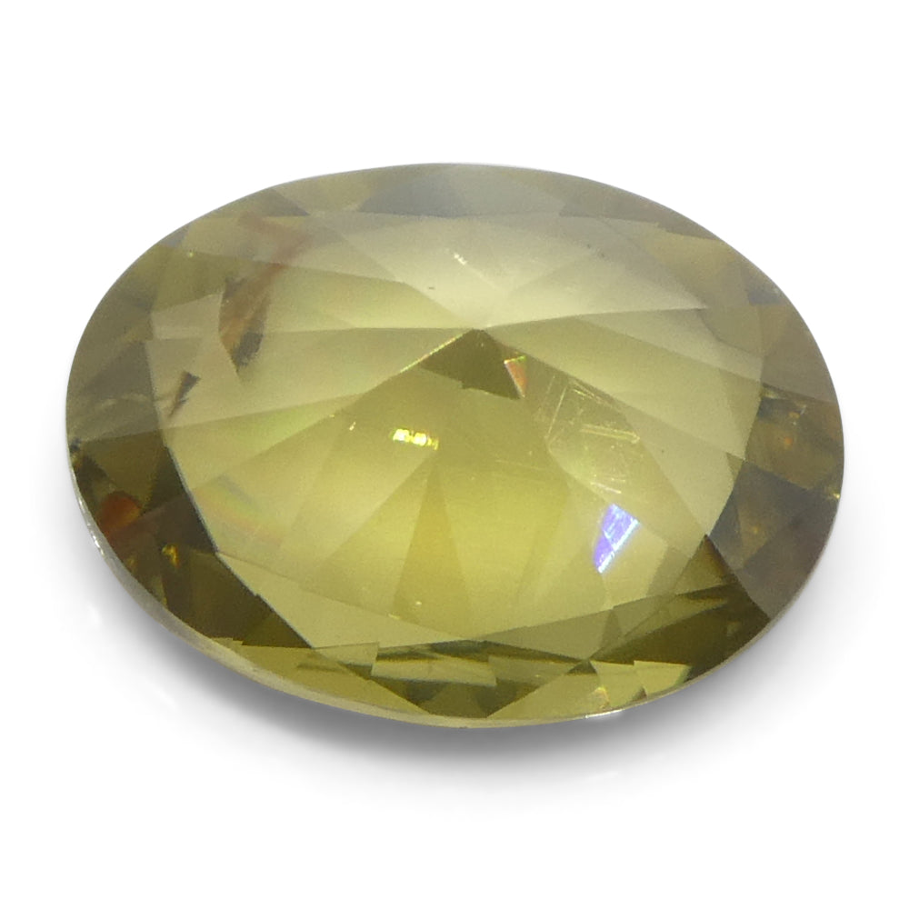 1.84ct Natural Earth Mined Oval Master Brilliant Cut Yellow Zircon from Sri Lanka - Skyjems Wholesale Gemstones