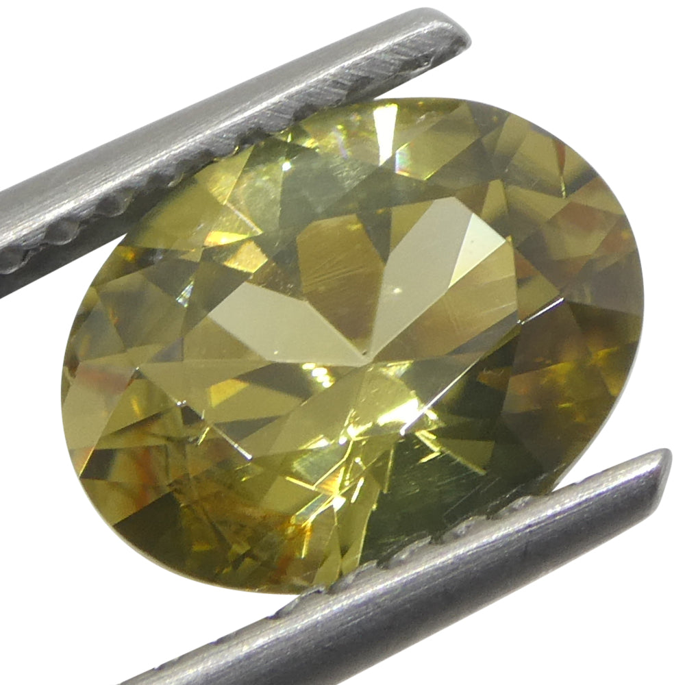 1.84ct Natural Earth Mined Oval Master Brilliant Cut Yellow Zircon from Sri Lanka - Skyjems Wholesale Gemstones