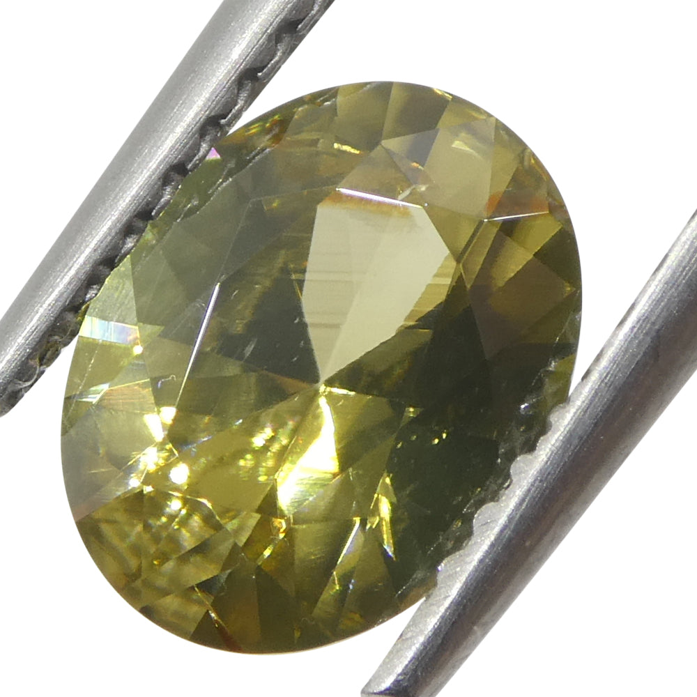 1.84ct Natural Earth Mined Oval Master Brilliant Cut Yellow Zircon from Sri Lanka - Skyjems Wholesale Gemstones