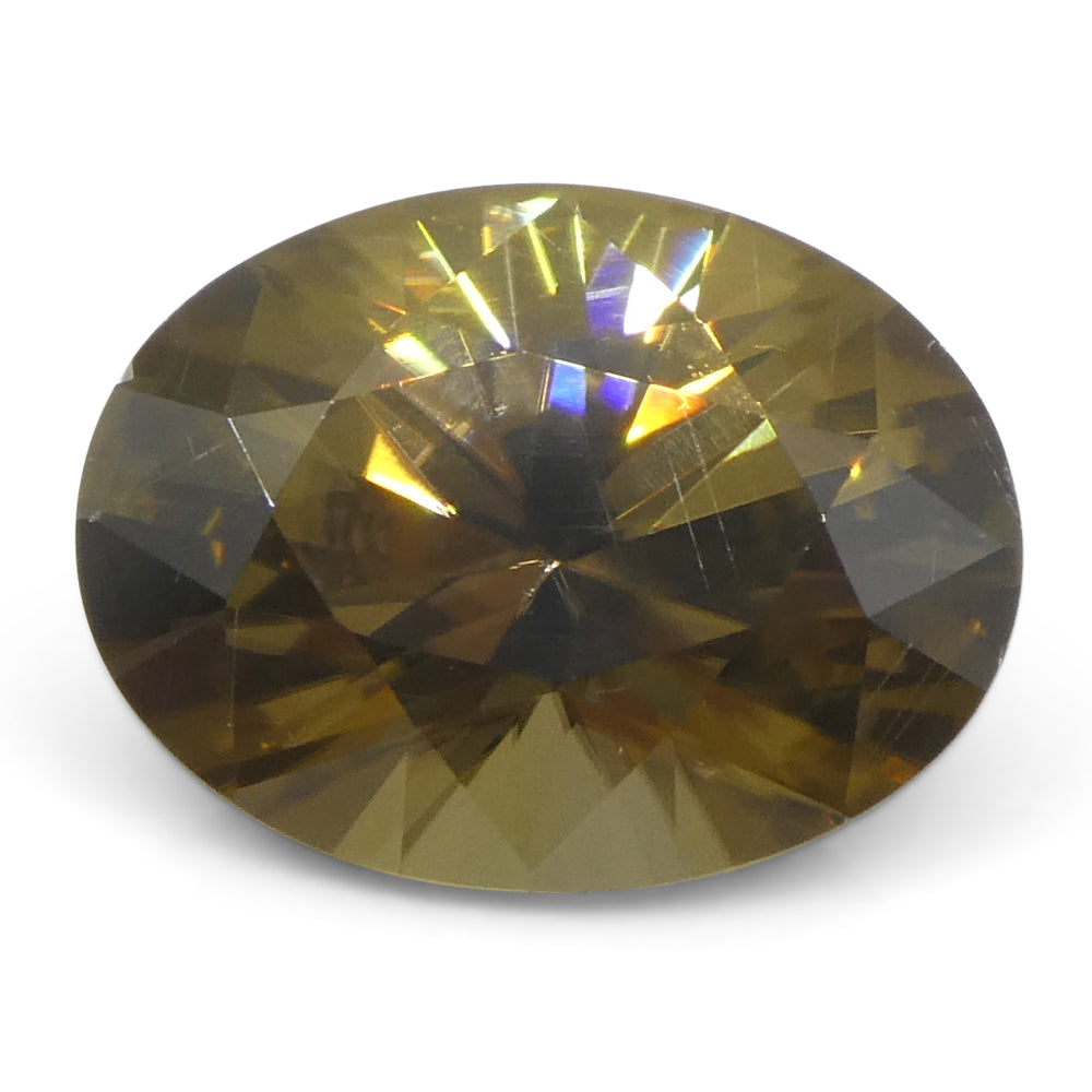 1.91ct Yellow-Brown Zircon from Sri Lanka, oval brilliant-cut gemstone by SkyJems Canadian gem specialists