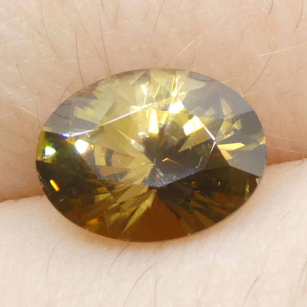 1.91ct Natural Earth Mined Oval Master Brilliant Cut Yellow-Brown Zircon from Sri Lanka - Skyjems Wholesale Gemstones