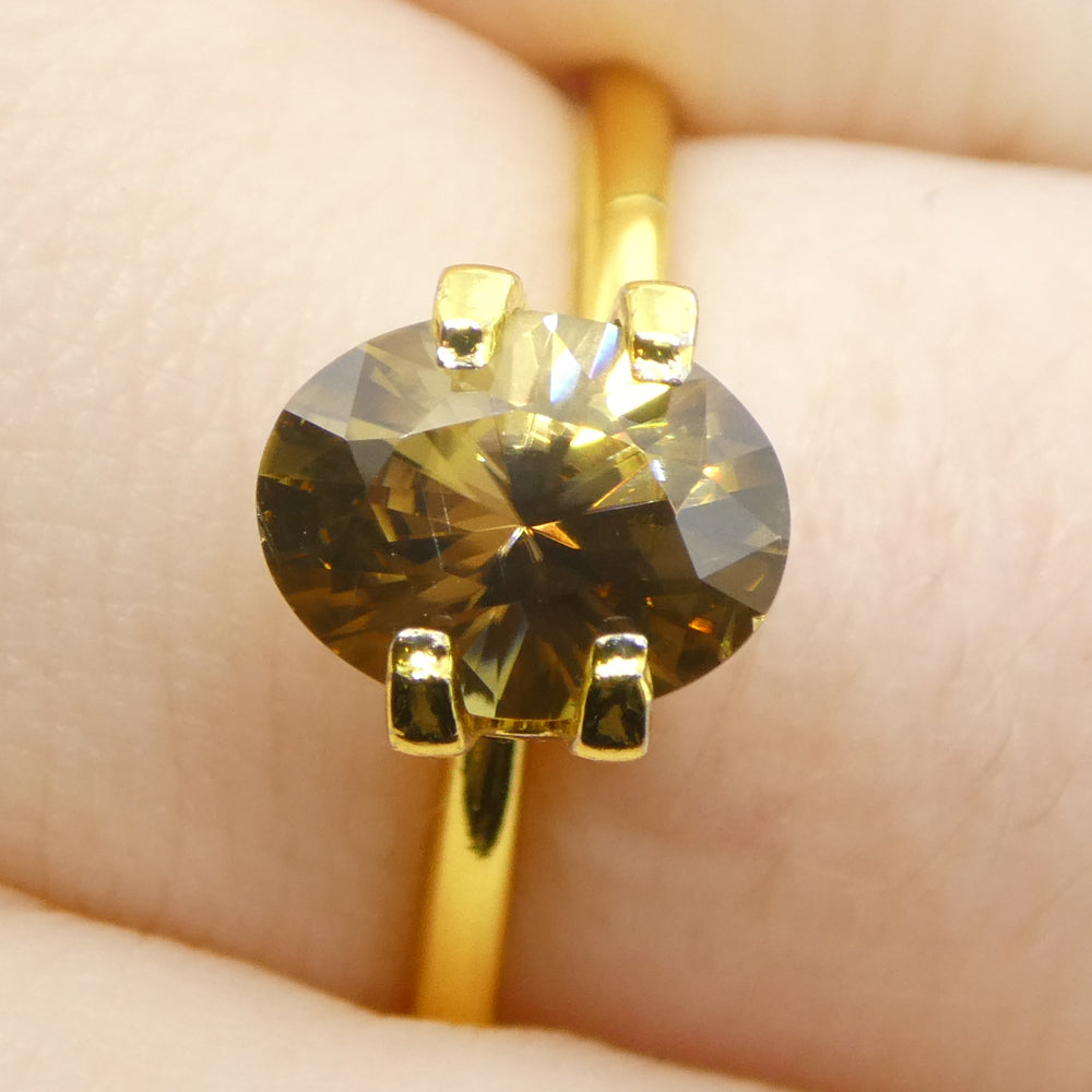 1.91ct Natural Earth Mined Oval Master Brilliant Cut Yellow-Brown Zircon from Sri Lanka - Skyjems Wholesale Gemstones