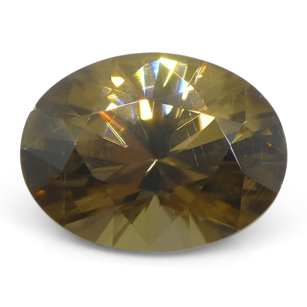 1.91ct Natural Earth Mined Oval Master Brilliant Cut Yellow-Brown Zircon from Sri Lanka - Skyjems Wholesale Gemstones