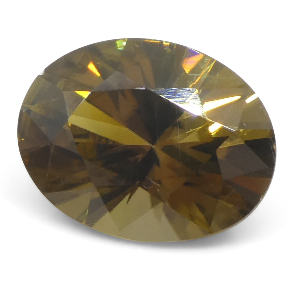 1.91ct Natural Earth Mined Oval Master Brilliant Cut Yellow-Brown Zircon from Sri Lanka - Skyjems Wholesale Gemstones
