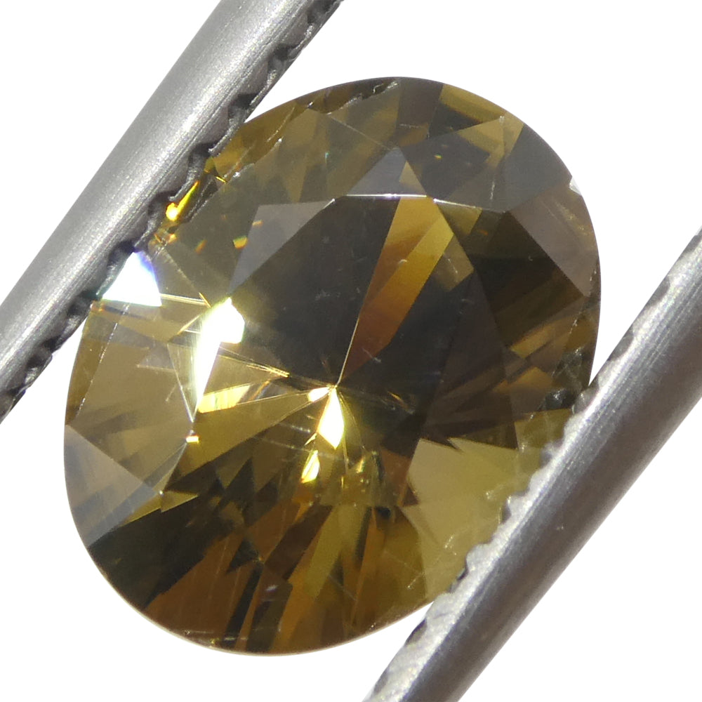 1.91ct Natural Earth Mined Oval Master Brilliant Cut Yellow-Brown Zircon from Sri Lanka - Skyjems Wholesale Gemstones