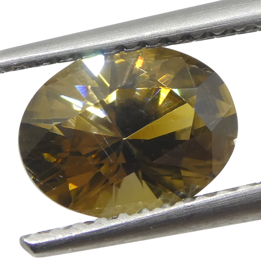 1.91ct Natural Earth Mined Oval Master Brilliant Cut Yellow-Brown Zircon from Sri Lanka - Skyjems Wholesale Gemstones