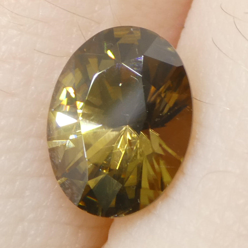 1.91ct Natural Earth Mined Oval Master Brilliant Cut Yellow-Brown Zircon from Sri Lanka - Skyjems Wholesale Gemstones
