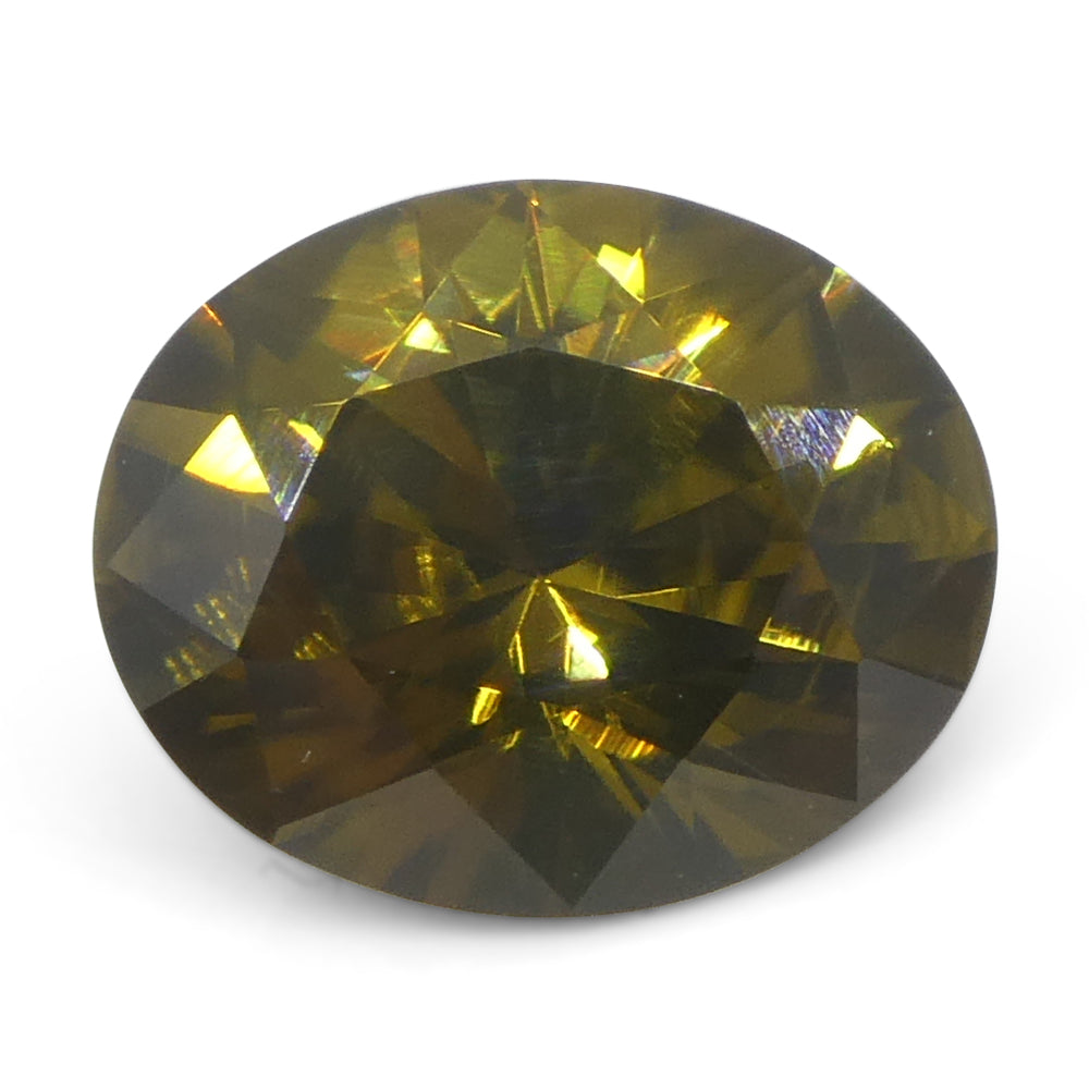 2.12ct Natural Yellow Zircon Oval Brilliant Cut Gemstone from Sri Lanka by SkyJems Canadian Gem Experts