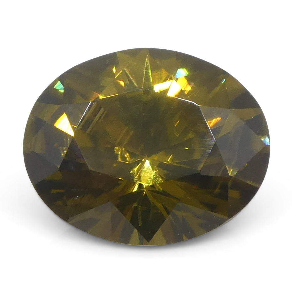 2.12ct Natural Earth Mined Oval Master Brilliant Cut Yellow Zircon from Sri Lanka - Skyjems Wholesale Gemstones