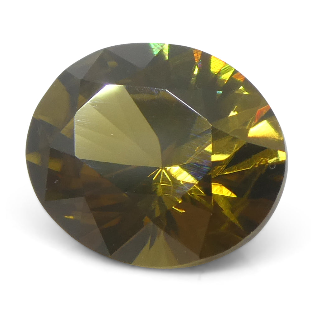2.12ct Natural Earth Mined Oval Master Brilliant Cut Yellow Zircon from Sri Lanka - Skyjems Wholesale Gemstones