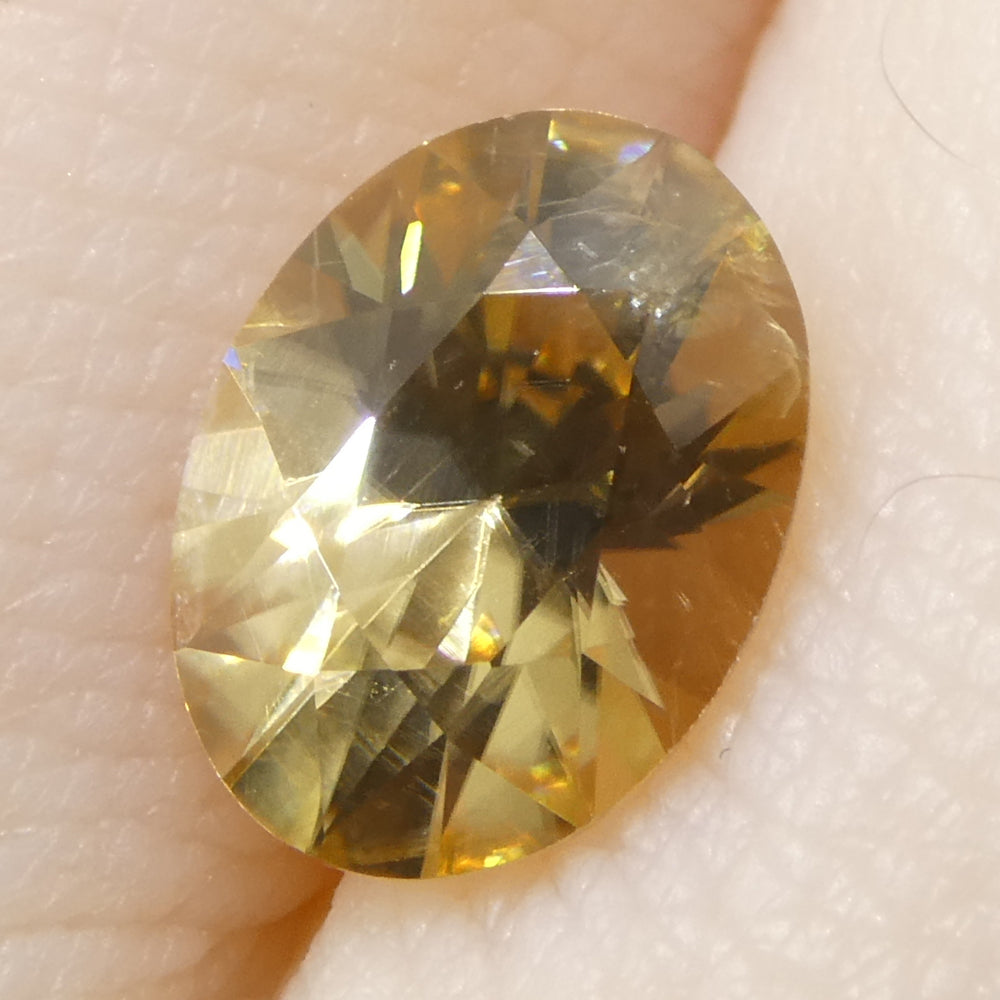 1.7ct Natural Earth Mined Oval Master Brilliant Cut Yellow Zircon from Sri Lanka - Skyjems Wholesale Gemstones