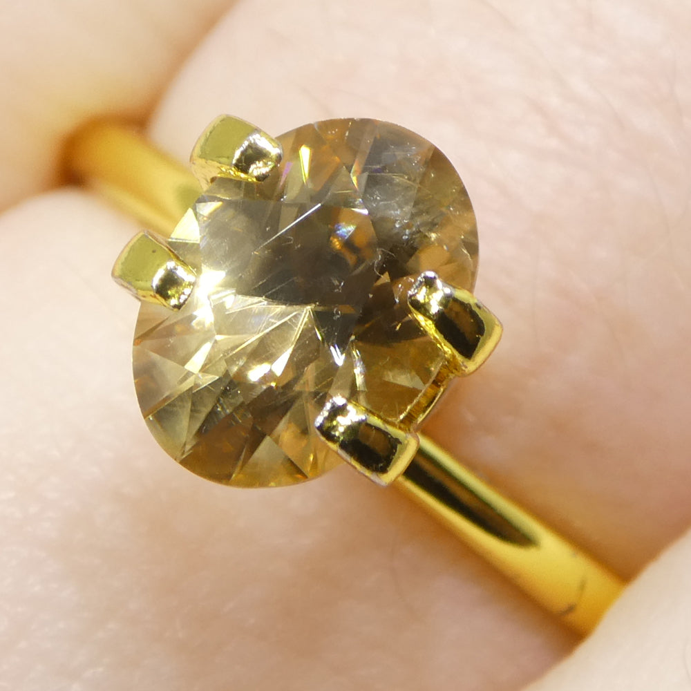 1.7ct Natural Earth Mined Oval Master Brilliant Cut Yellow Zircon from Sri Lanka - Skyjems Wholesale Gemstones