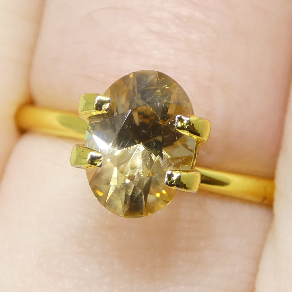 1.7ct Natural Earth Mined Oval Master Brilliant Cut Yellow Zircon from Sri Lanka - Skyjems Wholesale Gemstones